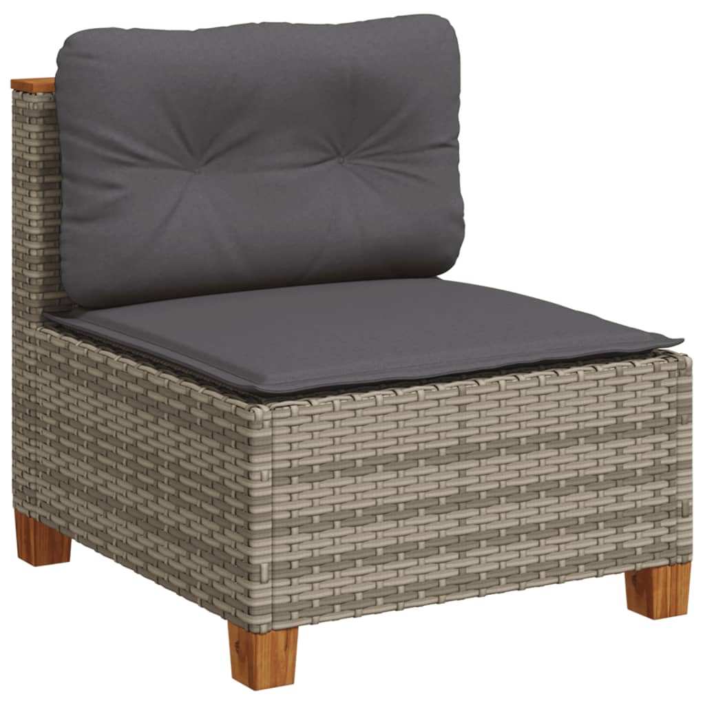 5-delige Loungeset met kussens poly rattan grijs is nu te koop bij PeponiXL, paradijselijk wonen!