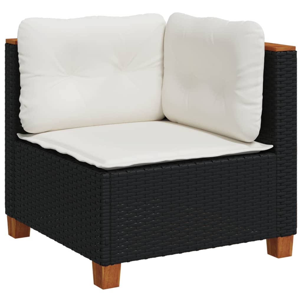 6-delige Loungeset met kussens poly rattan zwart is nu te koop bij PeponiXL, paradijselijk wonen!