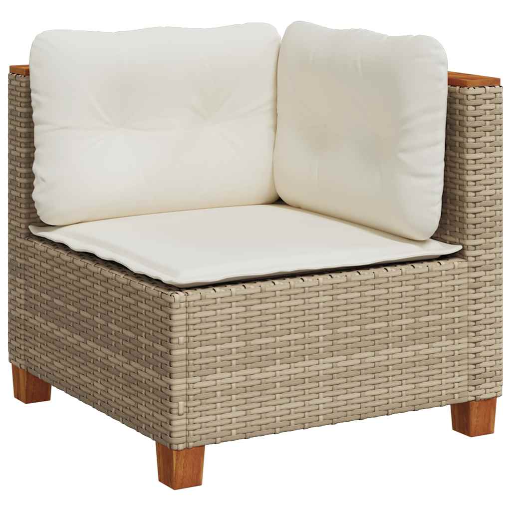 6-delige Loungeset met kussens poly rattan beige is nu te koop bij PeponiXL, paradijselijk wonen!