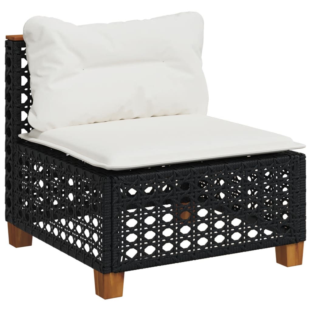 7-delige Loungeset met kussens poly rattan zwart is nu te koop bij PeponiXL, paradijselijk wonen!