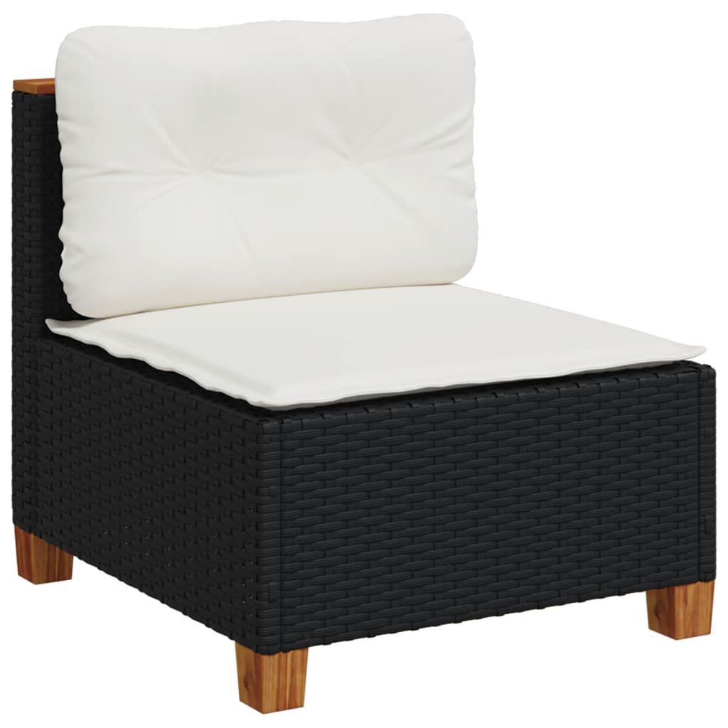 8-delige Loungeset met kussens poly rattan zwart is nu te koop bij PeponiXL, paradijselijk wonen!