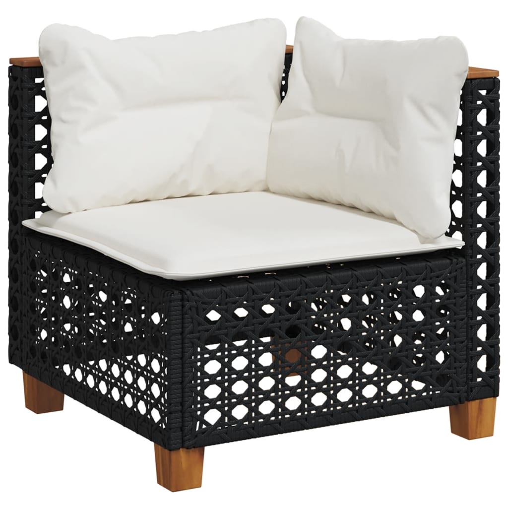8-delige Loungeset met kussens poly rattan zwart is nu te koop bij PeponiXL, paradijselijk wonen!