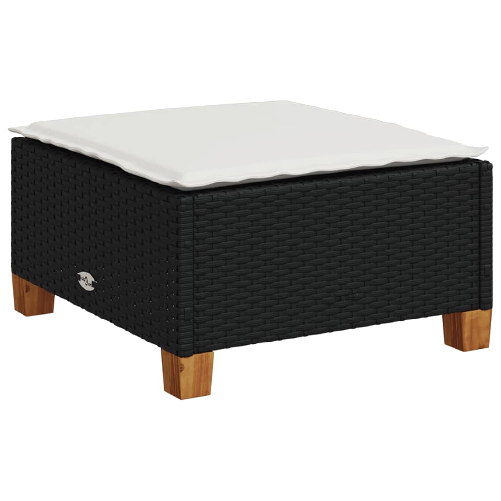 7-delige Loungeset met kussens poly rattan zwart is nu te koop bij PeponiXL, paradijselijk wonen!