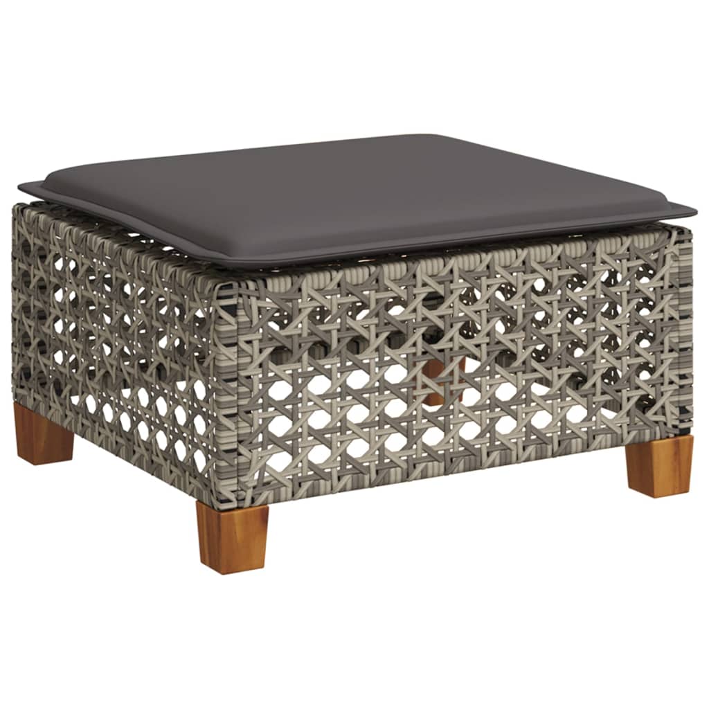 7-delige Loungeset met kussens poly rattan grijs is nu te koop bij PeponiXL, paradijselijk wonen!