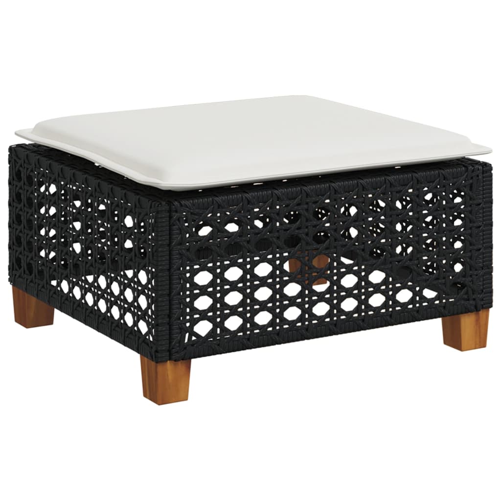 8-delige Loungeset met kussens poly rattan zwart is nu te koop bij PeponiXL, paradijselijk wonen!