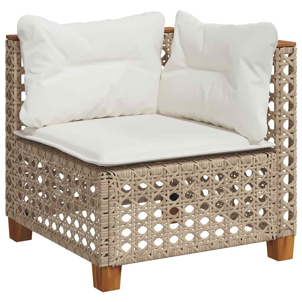 8-delige Loungeset met kussens poly rattan beige is nu te koop bij PeponiXL, paradijselijk wonen!