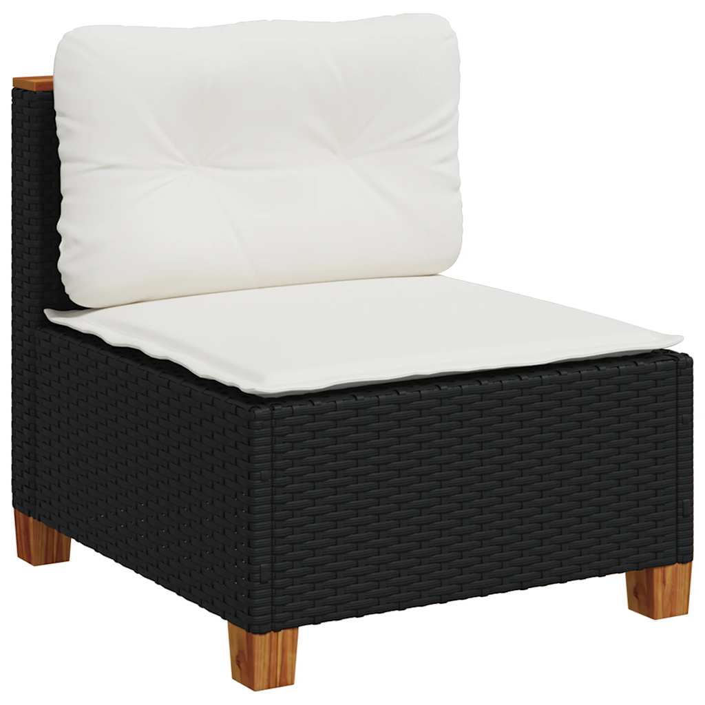 6-delige Loungeset met kussens poly rattan zwart is nu te koop bij PeponiXL, paradijselijk wonen!