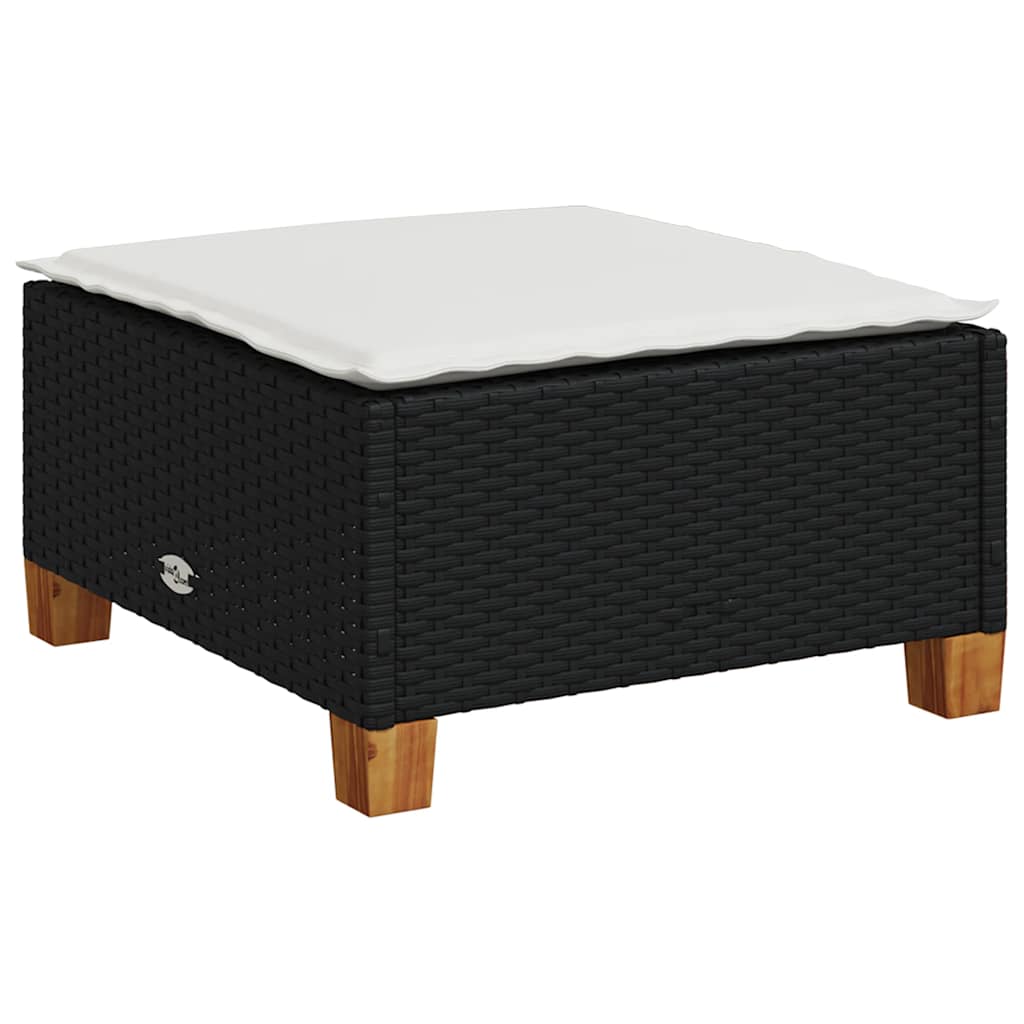 6-delige Loungeset met kussens poly rattan zwart is nu te koop bij PeponiXL, paradijselijk wonen!