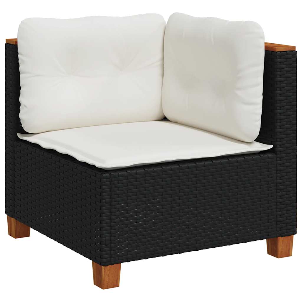 6-delige Loungeset met kussens poly rattan zwart is nu te koop bij PeponiXL, paradijselijk wonen!