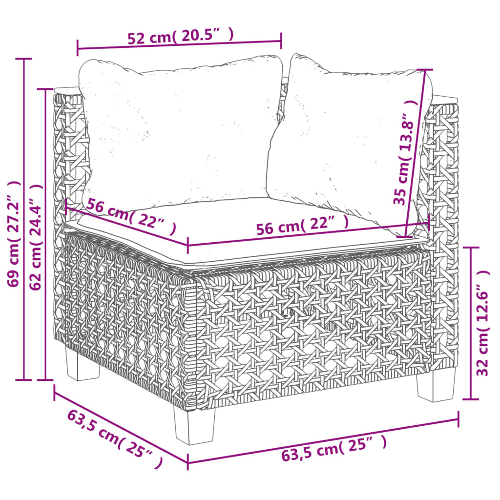 6-delige Loungeset met kussens poly rattan grijs is nu te koop bij PeponiXL, paradijselijk wonen!