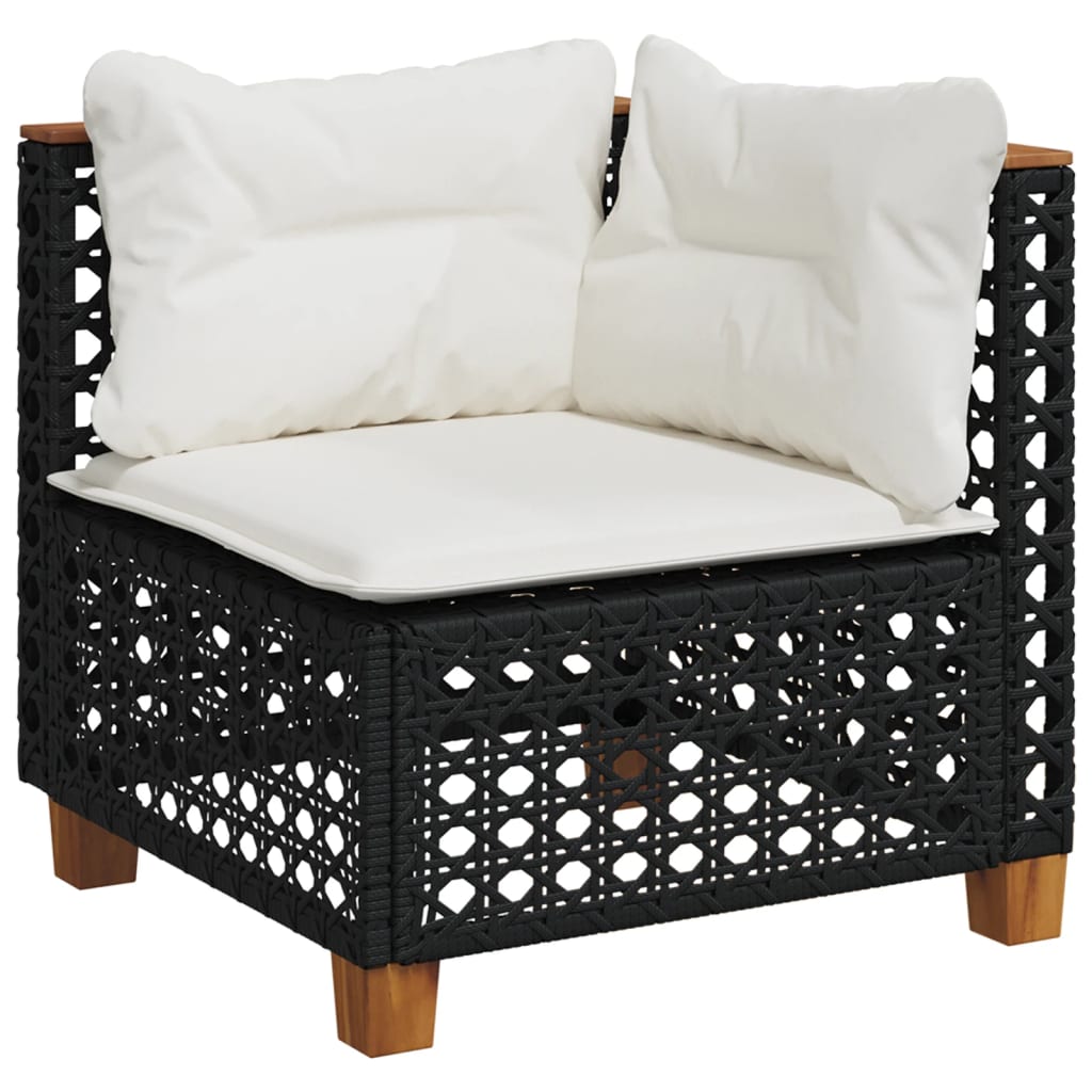 9-delige Loungeset met kussens poly rattan zwart is nu te koop bij PeponiXL, paradijselijk wonen!