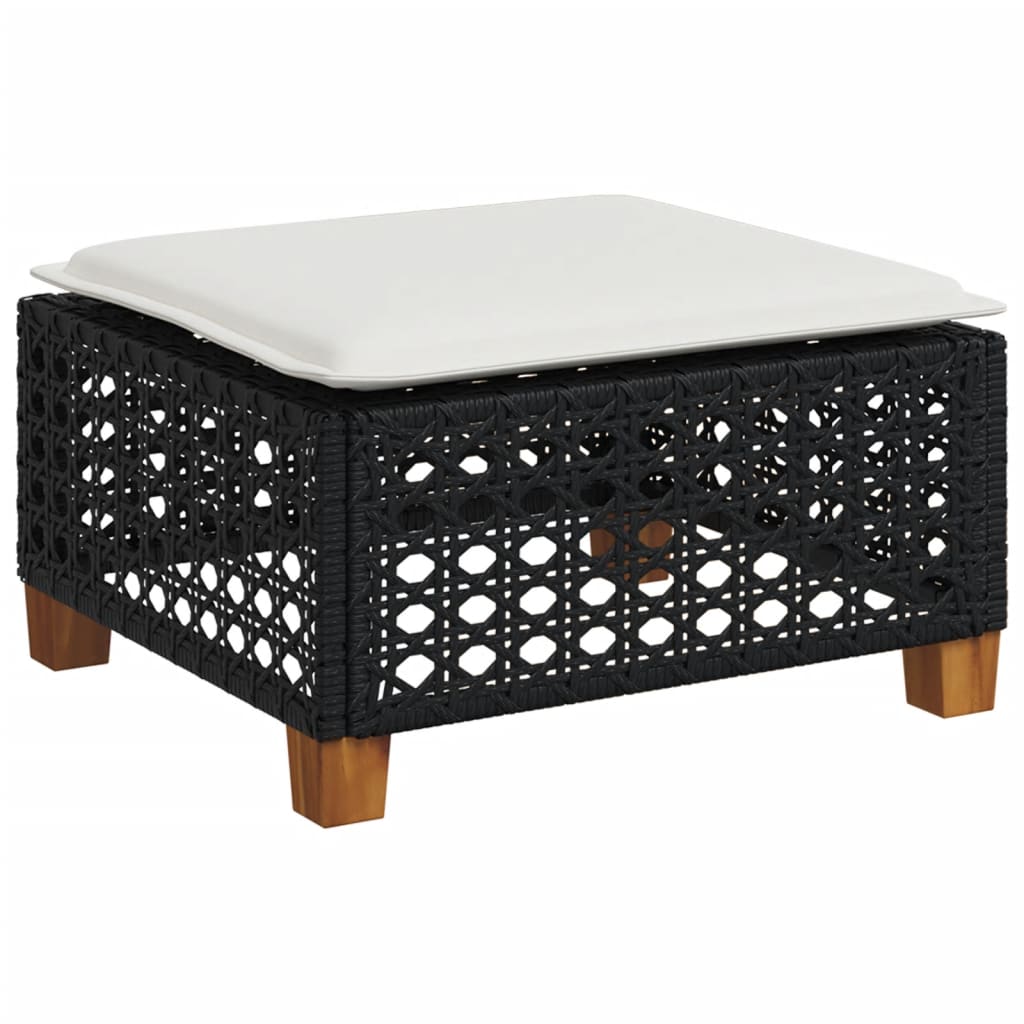 9-delige Loungeset met kussens poly rattan zwart is nu te koop bij PeponiXL, paradijselijk wonen!