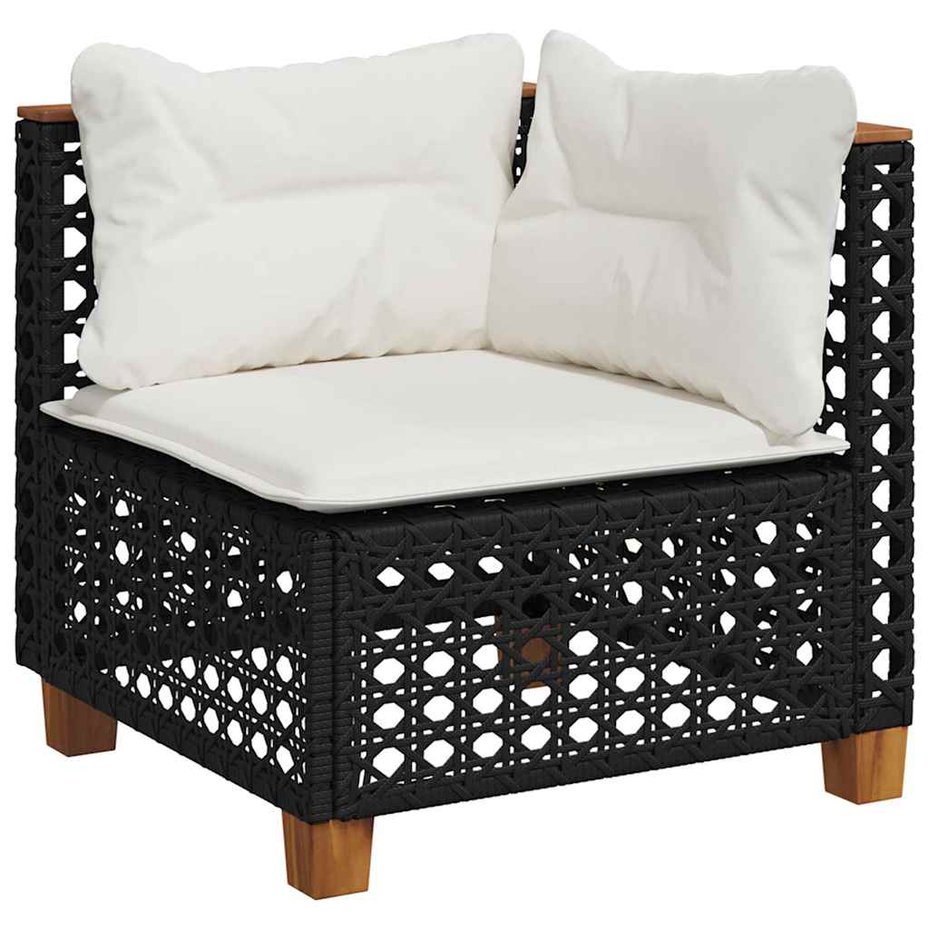 7-delige Loungeset met kussens poly rattan zwart is nu te koop bij PeponiXL, paradijselijk wonen!