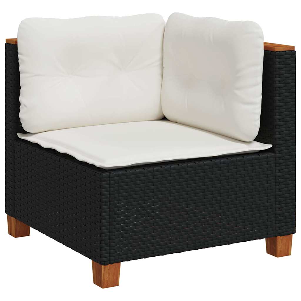 9-delige Loungeset met kussens poly rattan zwart is nu te koop bij PeponiXL, paradijselijk wonen!