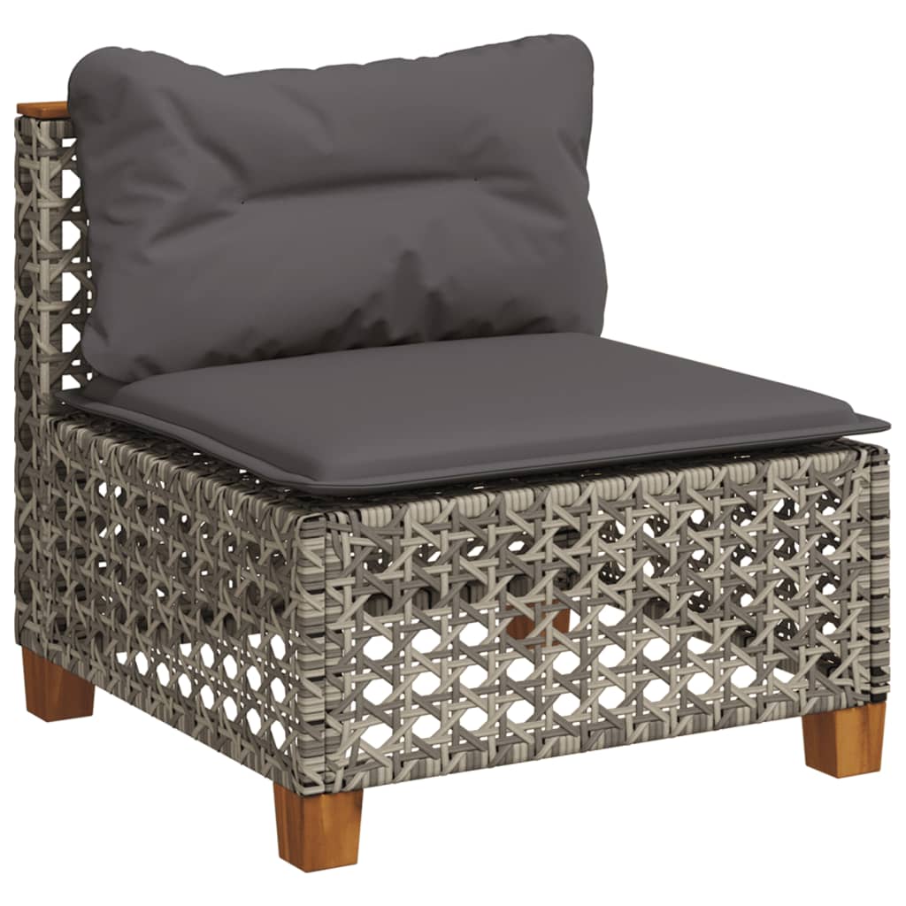 9-delige Loungeset met kussens poly rattan grijs is nu te koop bij PeponiXL, paradijselijk wonen!