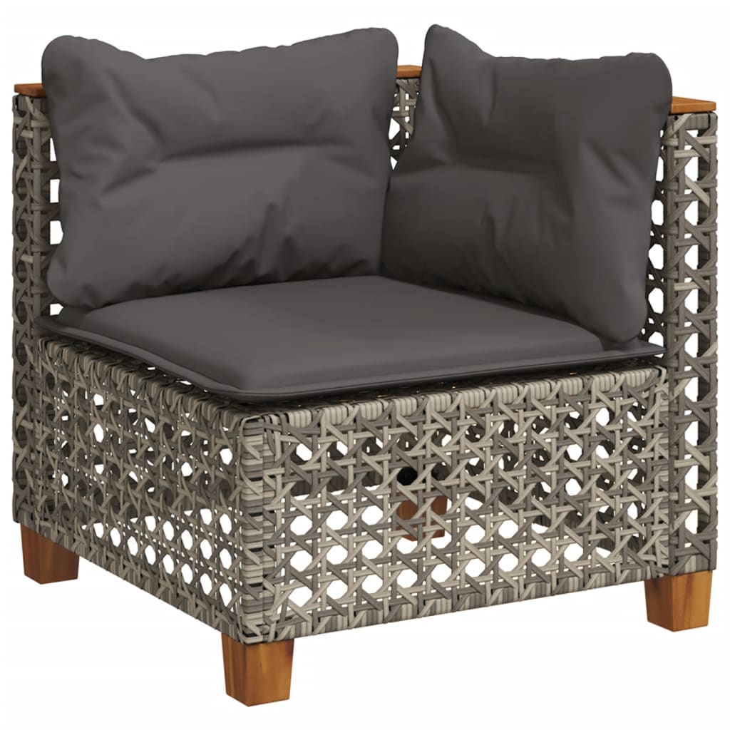 9-delige Loungeset met kussens poly rattan grijs is nu te koop bij PeponiXL, paradijselijk wonen!