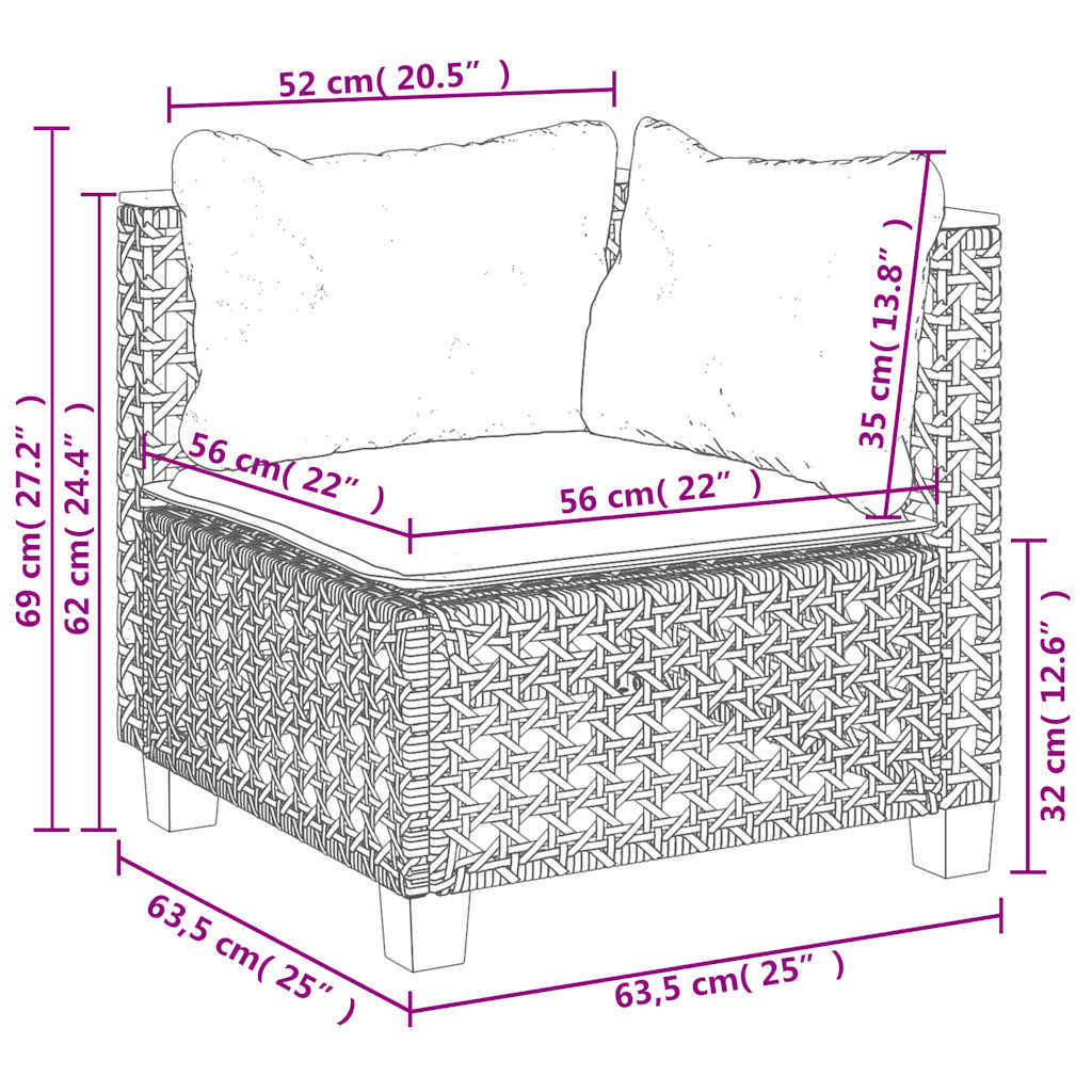 10-delige Loungeset met kussens poly rattan beige is nu te koop bij PeponiXL, paradijselijk wonen!