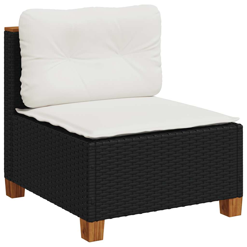 9-delige Loungeset met kussens poly rattan zwart is nu te koop bij PeponiXL, paradijselijk wonen!