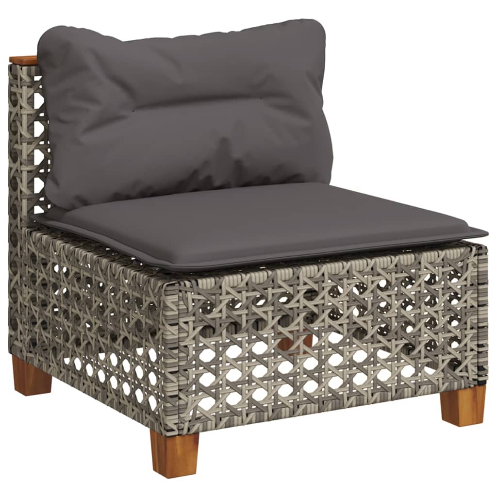 9-delige Loungeset met kussens poly rattan grijs is nu te koop bij PeponiXL, paradijselijk wonen!