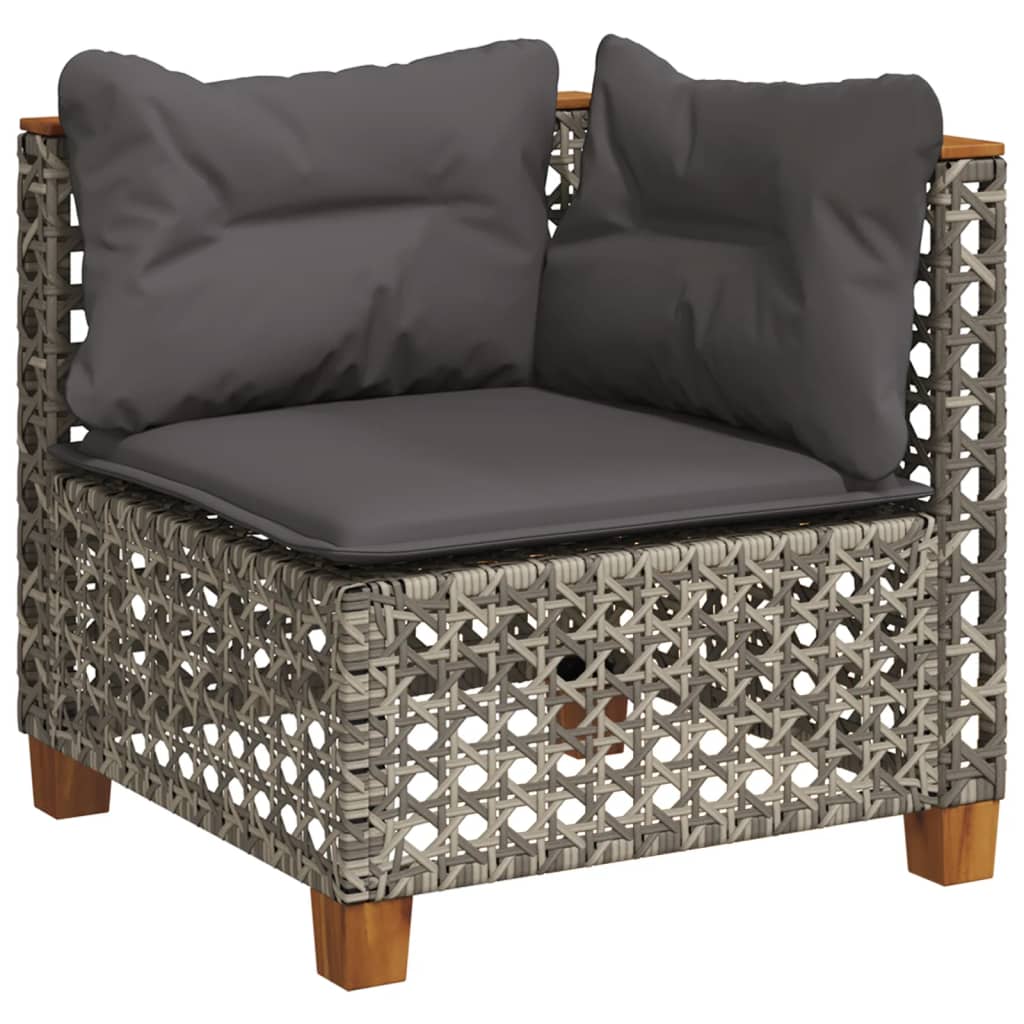 9-delige Loungeset met kussens poly rattan grijs is nu te koop bij PeponiXL, paradijselijk wonen!