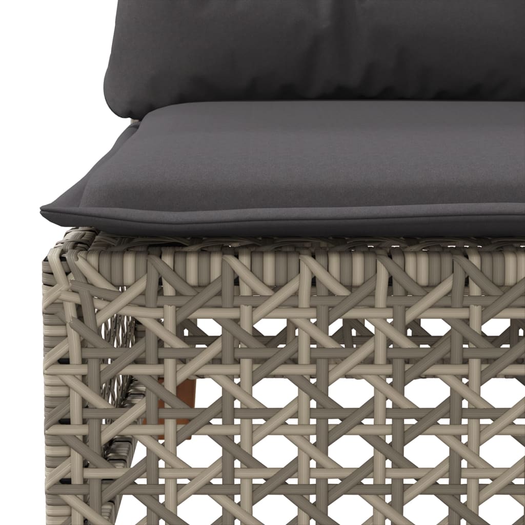 9-delige Loungeset met kussens poly rattan grijs is nu te koop bij PeponiXL, paradijselijk wonen!