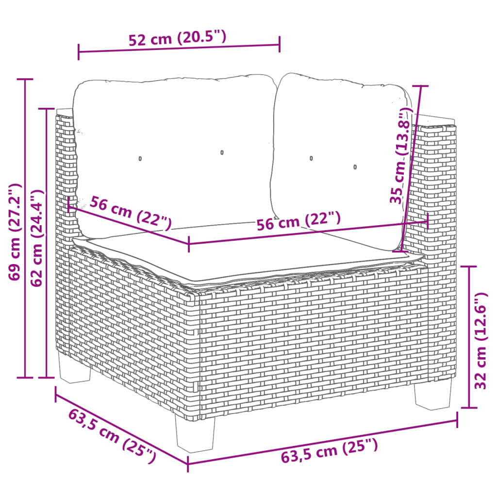 11-delige Loungeset met kussens poly rattan grijs is nu te koop bij PeponiXL, paradijselijk wonen!