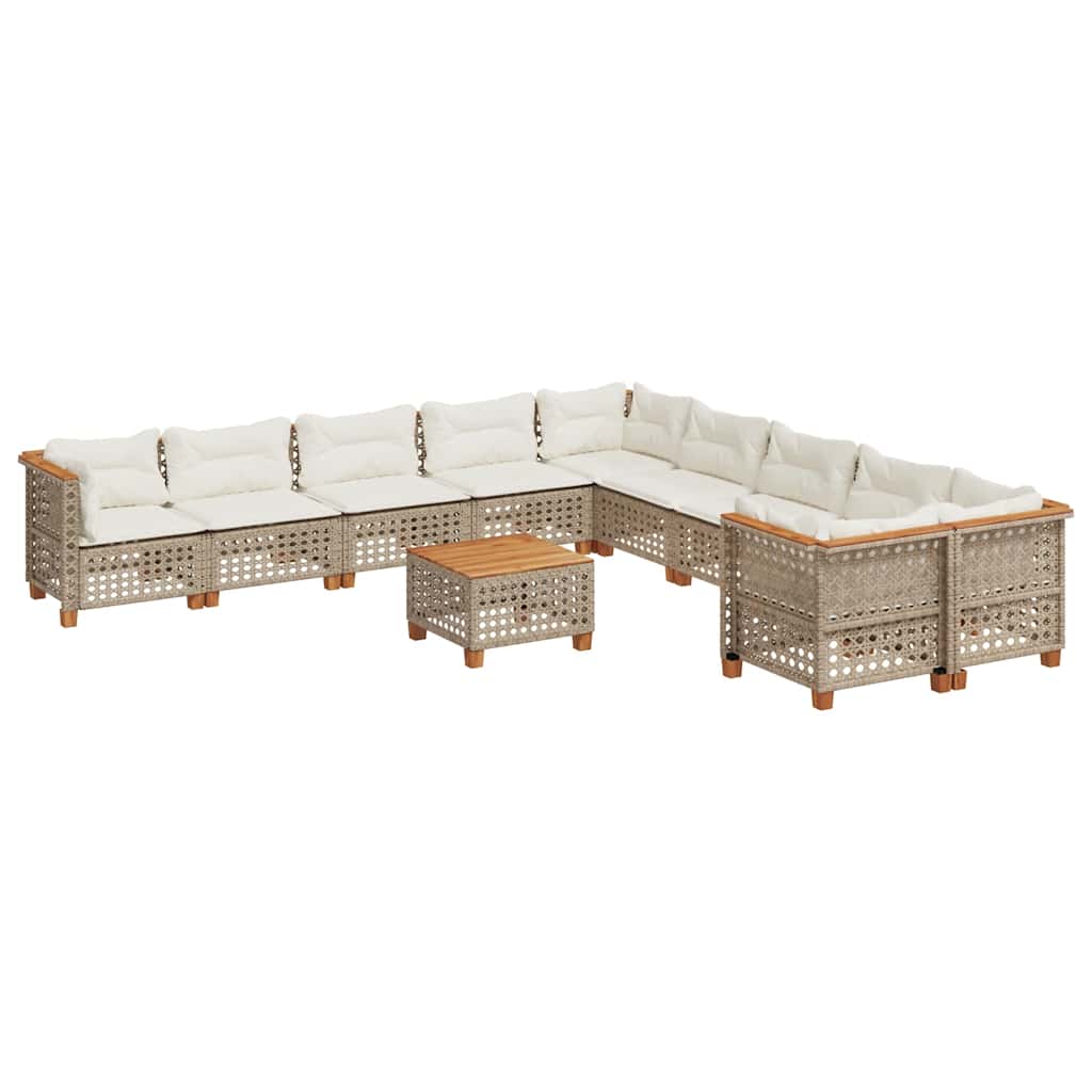 11-delige Tuinset met kussens poly rattan beige is nu te koop bij PeponiXL, paradijselijk wonen!