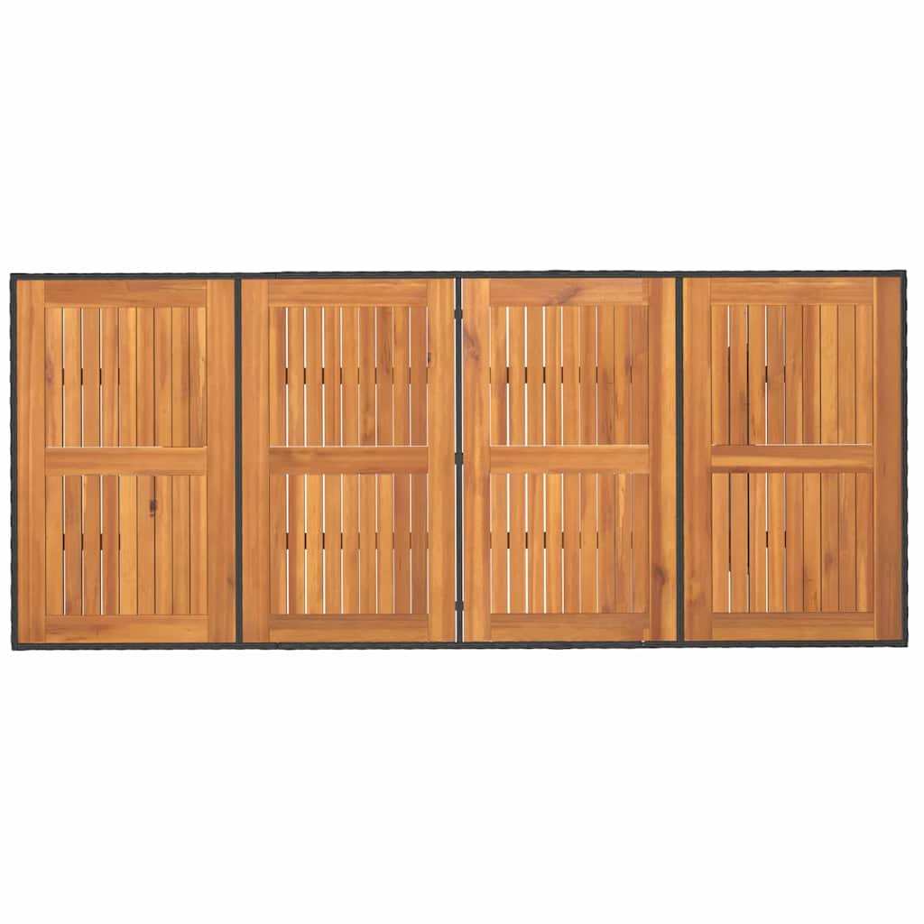 Tuin eettafelset met kussen 7 pcs Zwart poly rattan is nu te koop bij PeponiXL, paradijselijk wonen!