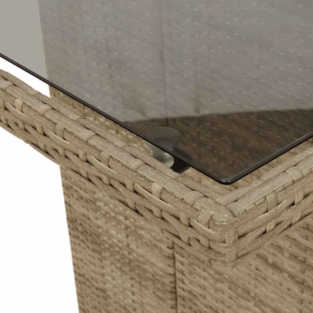 Tuin eettafelset met kussen 7 pcs Beige poly rattan is nu te koop bij PeponiXL, paradijselijk wonen!