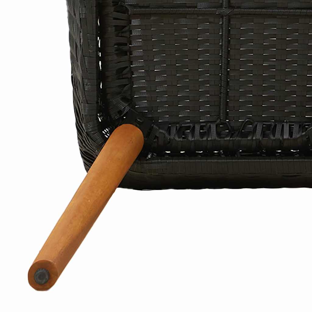 Tuin eettafelset met kussen 3 pcs Zwart poly rattan is nu te koop bij PeponiXL, paradijselijk wonen!