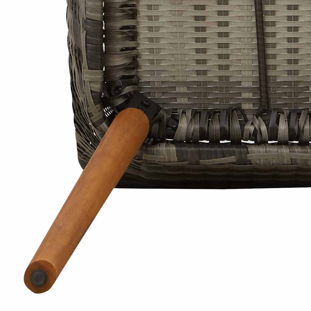 Tuin eettafelset met kussen 5 pcs Grijs poly rattan is nu te koop bij PeponiXL, paradijselijk wonen!