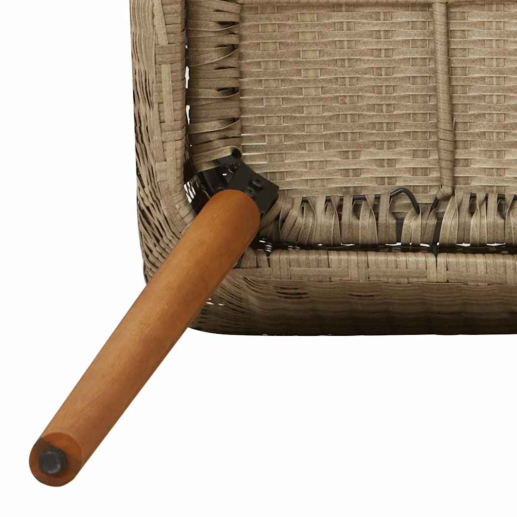 Tuin eettafelset met kussen 5 pcs Beige poly rattan is nu te koop bij PeponiXL, paradijselijk wonen!