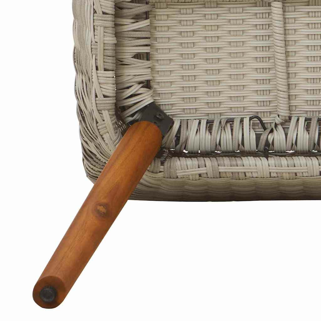 Tuin eettafelset met kussen 9 pcs Lichtgrijs poly rattan is nu te koop bij PeponiXL, paradijselijk wonen!