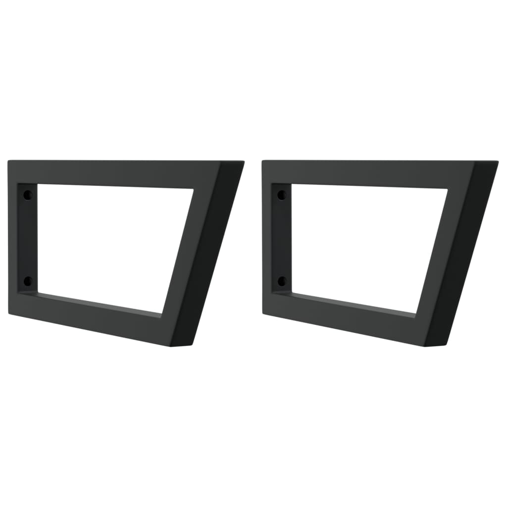 Wandbeugels voor wasbak 2 st trapezium staal zwart is nu te koop bij PeponiXL, paradijselijk wonen!