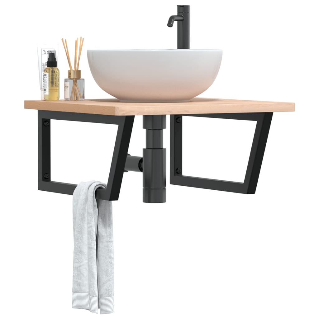 Wandbeugels voor wasbak 2 st trapezium staal zwart is nu te koop bij PeponiXL, paradijselijk wonen!