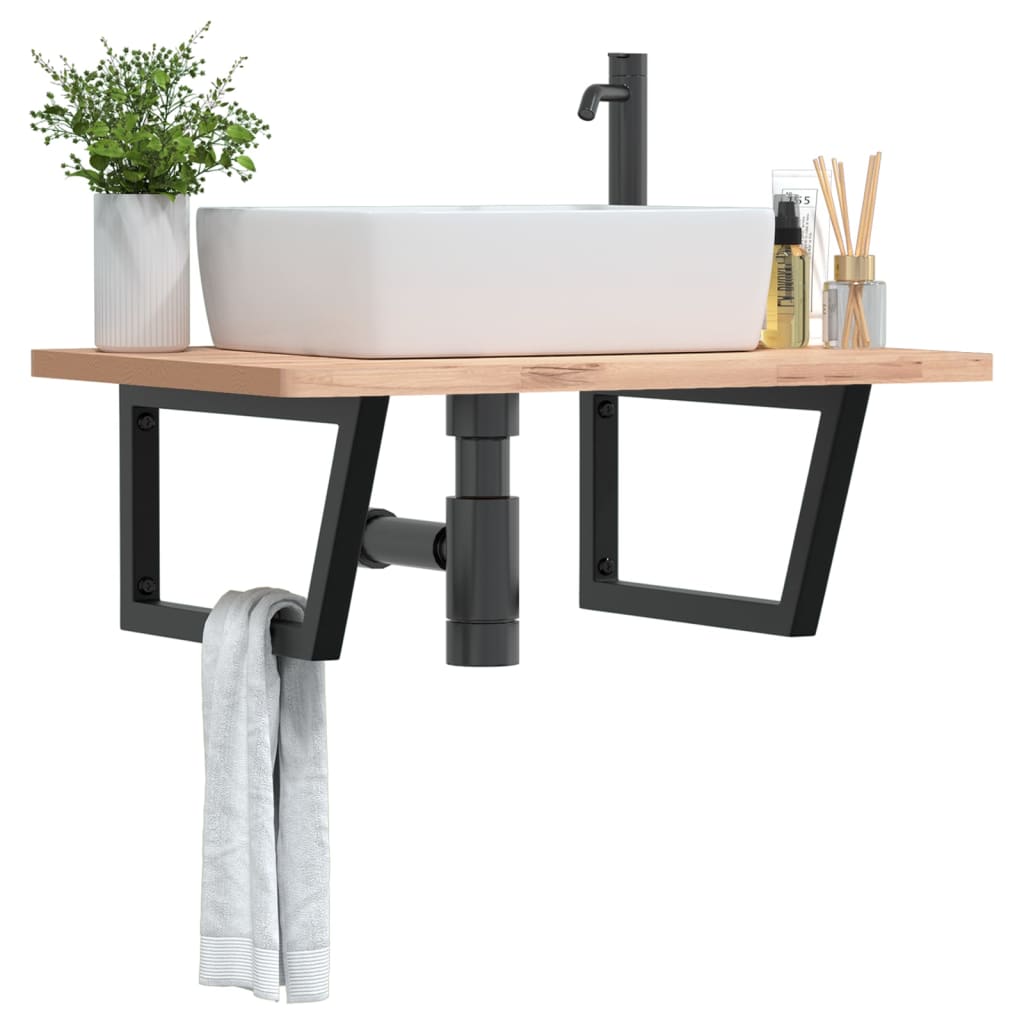 Wandbeugels voor wasbak 2 st trapezium staal zwart is nu te koop bij PeponiXL, paradijselijk wonen!