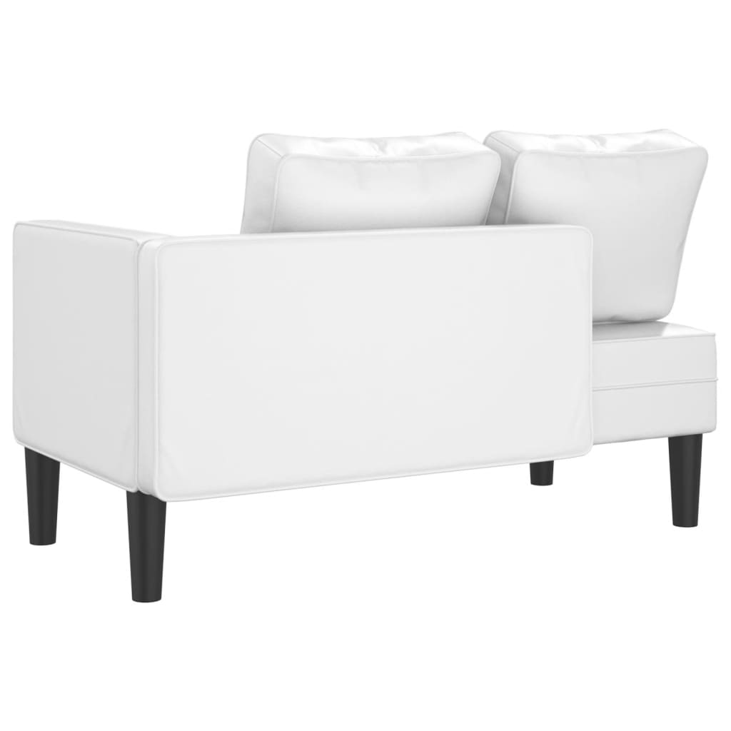 Chaise longue met kussens kunstleer wit is nu te koop bij PeponiXL, paradijselijk wonen!