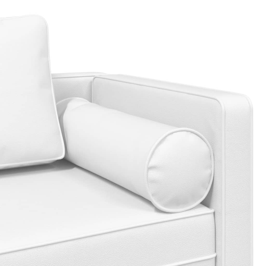 Chaise longue met kussens kunstleer wit is nu te koop bij PeponiXL, paradijselijk wonen!