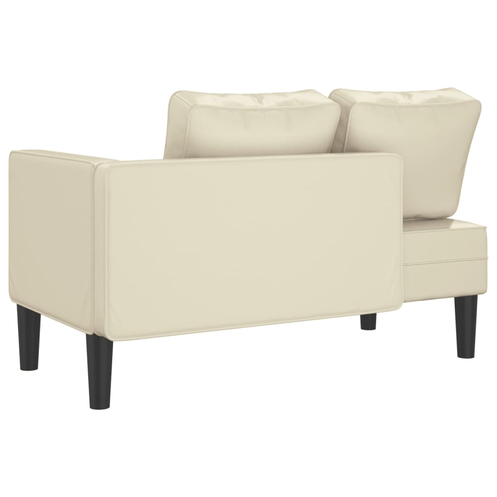 Chaise longue met kussens kunstleer crème is nu te koop bij PeponiXL, paradijselijk wonen!