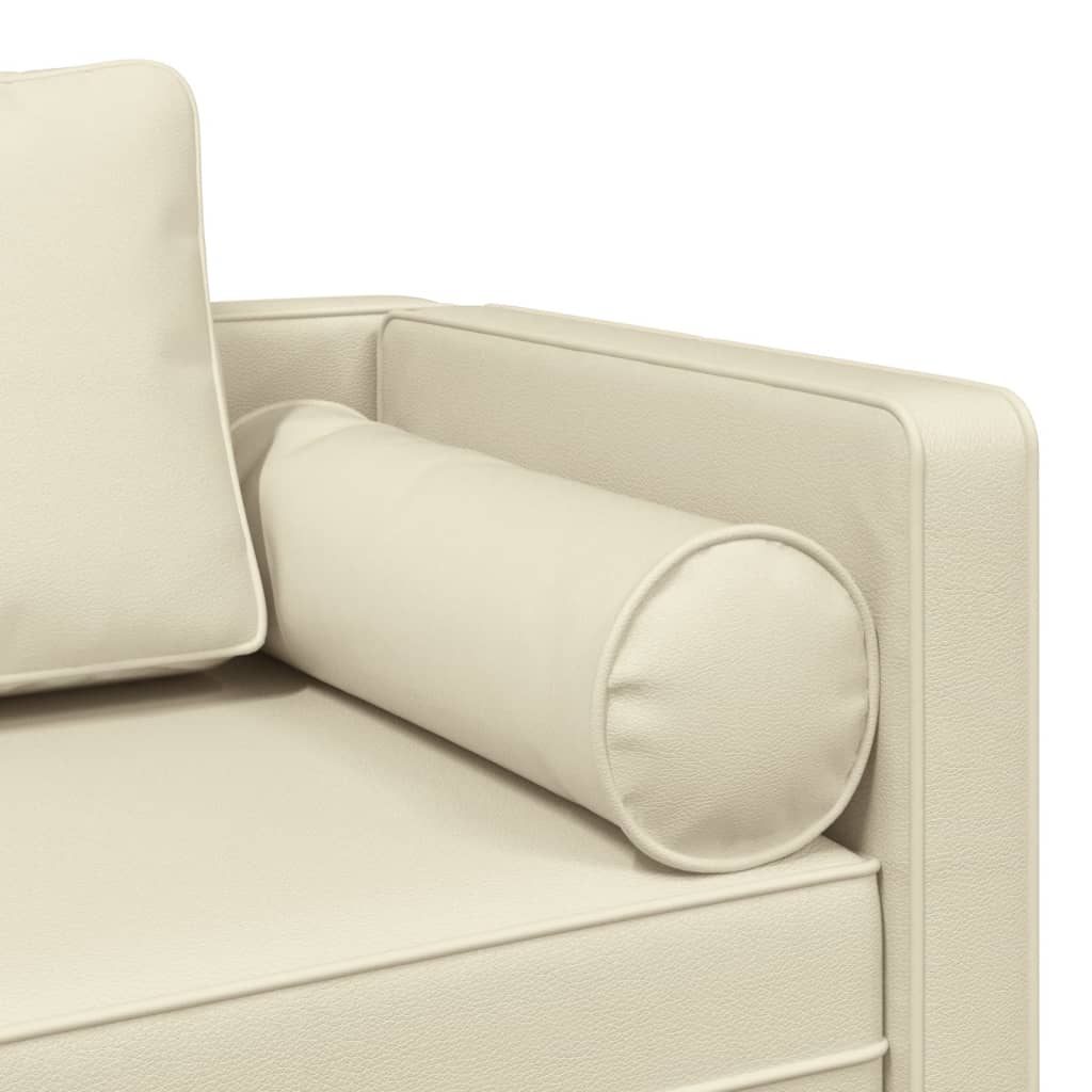 Chaise longue met kussens kunstleer crème is nu te koop bij PeponiXL, paradijselijk wonen!