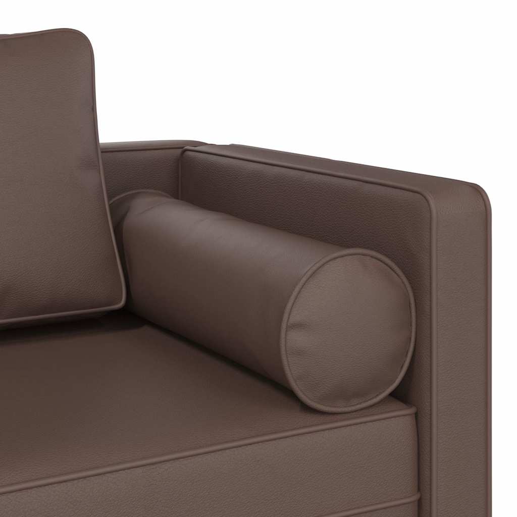 Chaise longue met kussens kunstleer bruin is nu te koop bij PeponiXL, paradijselijk wonen!