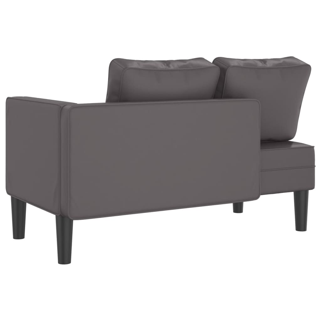 Chaise longue met kussens kunstleer grijs is nu te koop bij PeponiXL, paradijselijk wonen!
