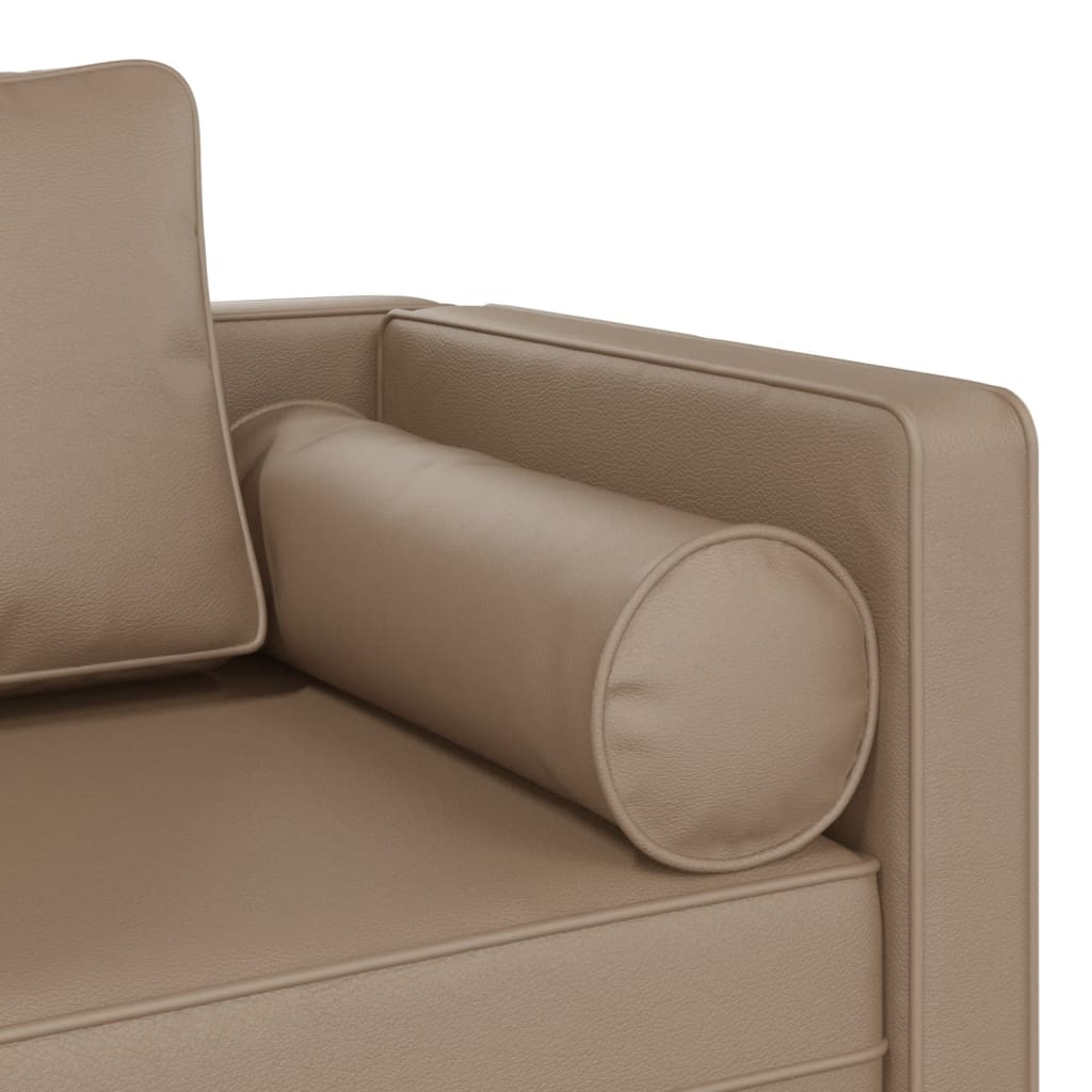 Chaise longue met kussens kunstleer cappuccino is nu te koop bij PeponiXL, paradijselijk wonen!