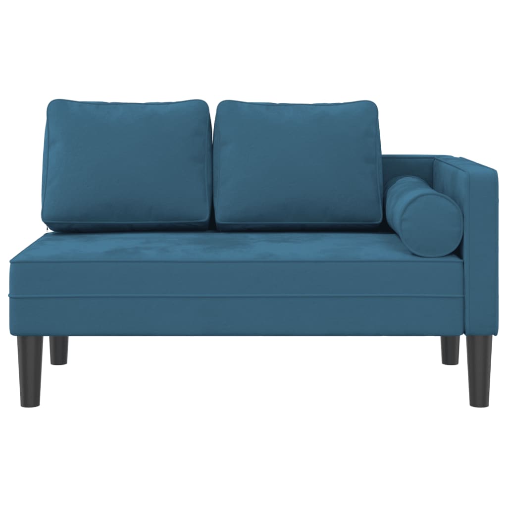 Chaise longue met kussens fluweel blauw is nu te koop bij PeponiXL, paradijselijk wonen!