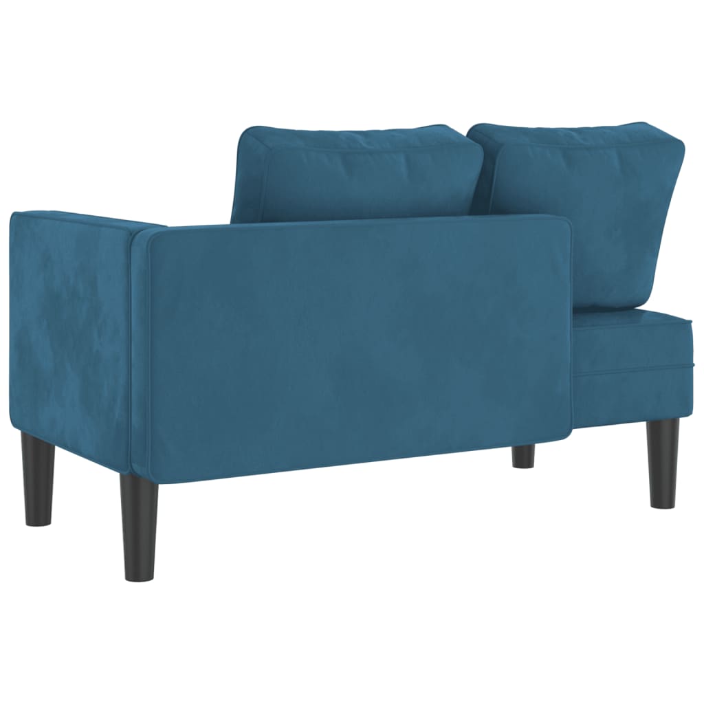Chaise longue met kussens fluweel blauw is nu te koop bij PeponiXL, paradijselijk wonen!