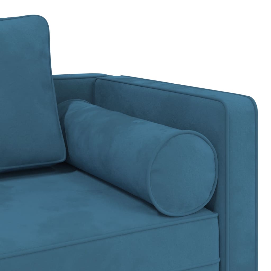 Chaise longue met kussens fluweel blauw is nu te koop bij PeponiXL, paradijselijk wonen!