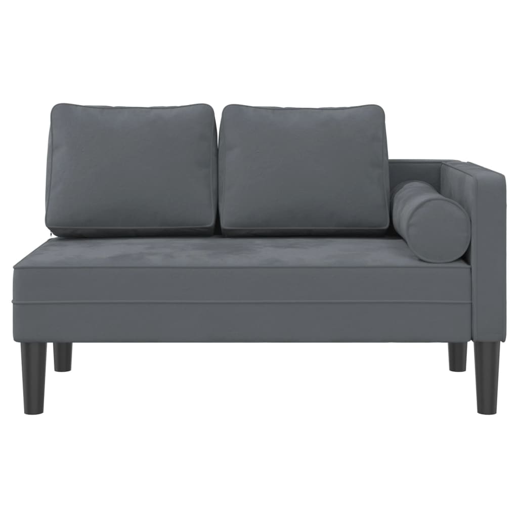 Chaise longue met kussens fluweel donkergrijs is nu te koop bij PeponiXL, paradijselijk wonen!