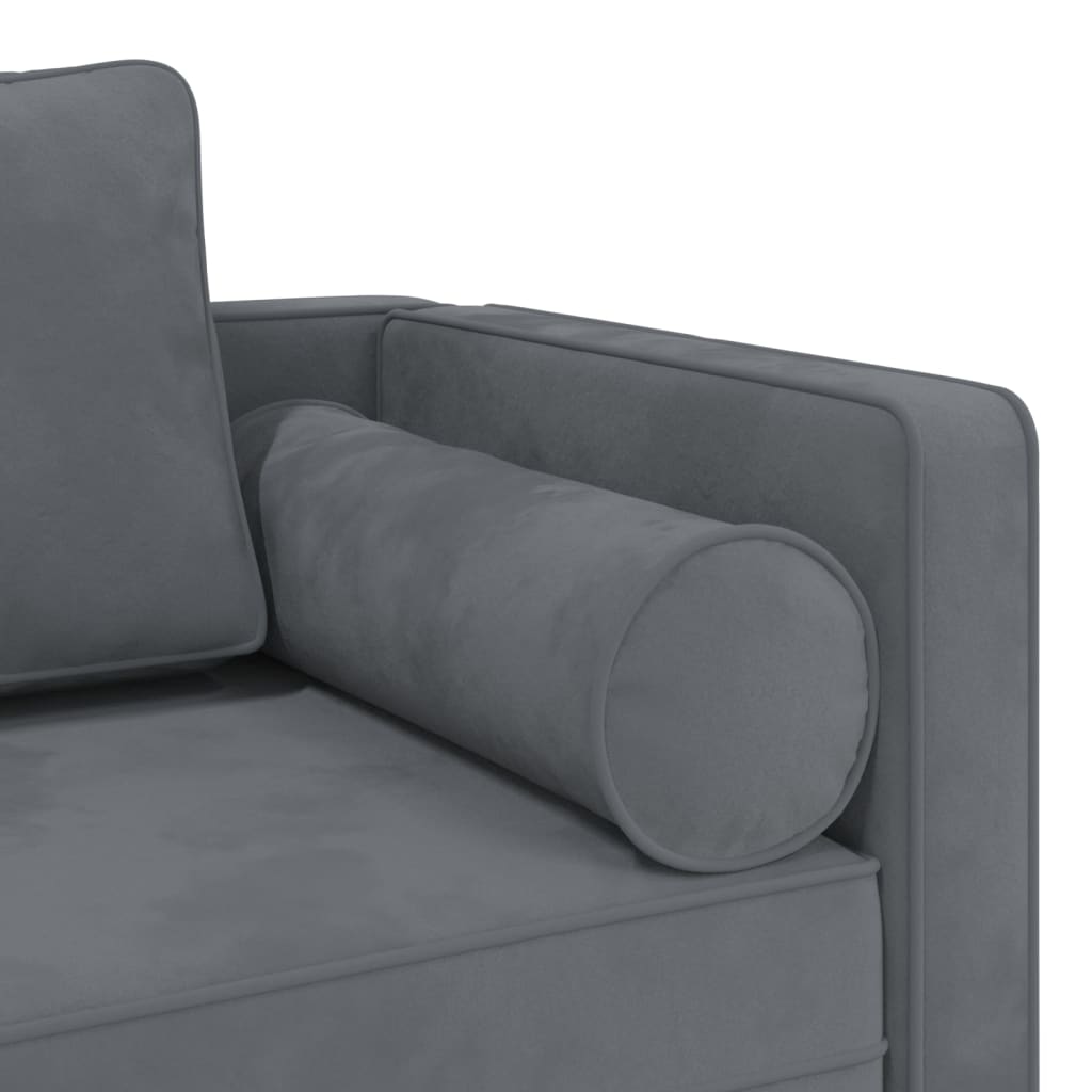 Chaise longue met kussens fluweel donkergrijs is nu te koop bij PeponiXL, paradijselijk wonen!