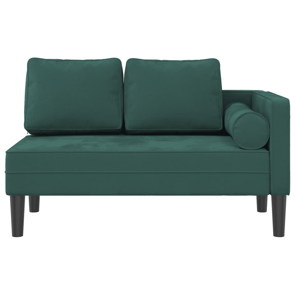 Chaise longue met kussens fluweel donkergroen is nu te koop bij PeponiXL, paradijselijk wonen!