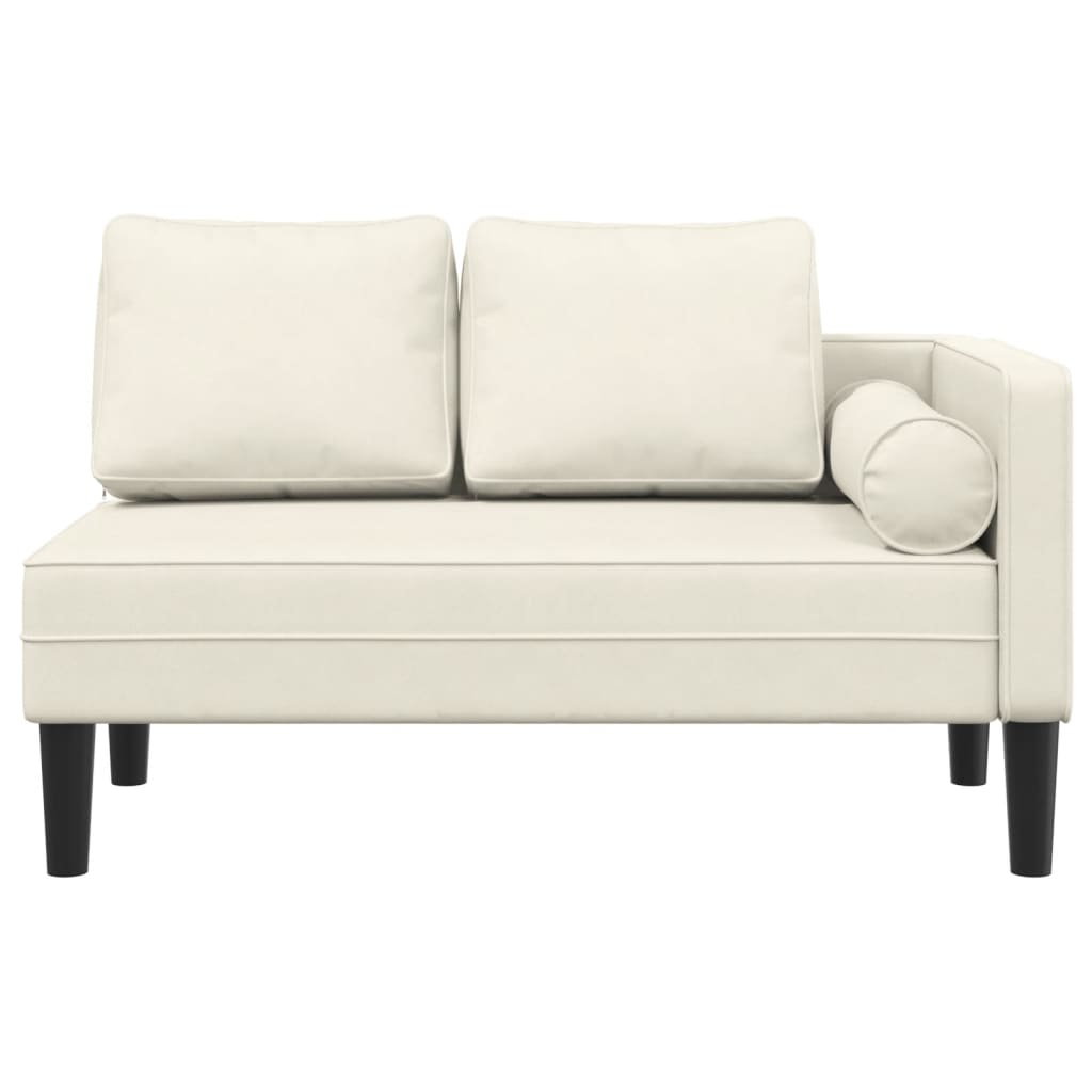 Chaise longue met kussens fluweel crèmekleurig is nu te koop bij PeponiXL, paradijselijk wonen!